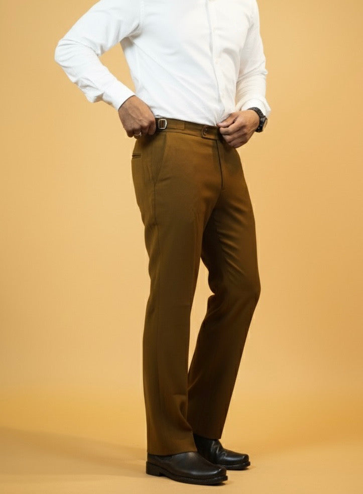 Olive Brown Tailored Dress Trousers