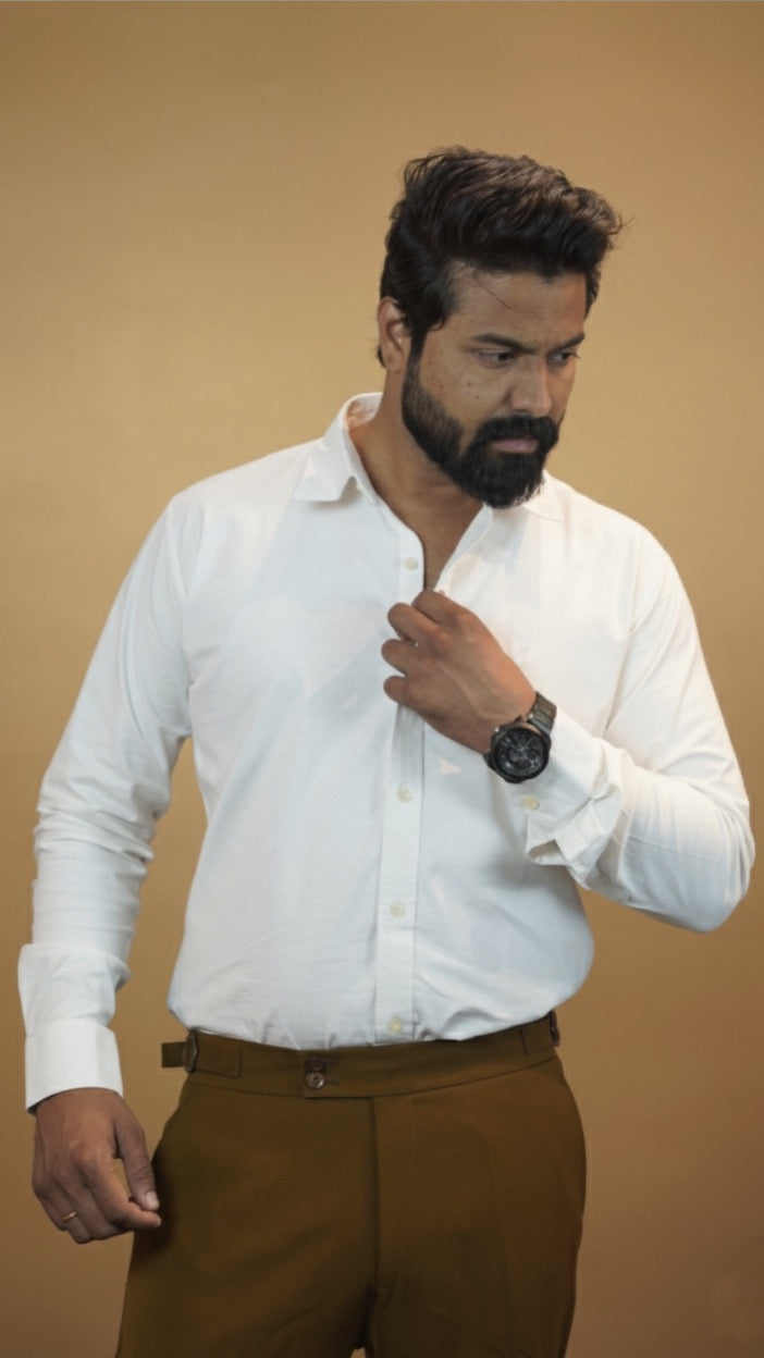 Olive Brown Tailored Dress Trousers