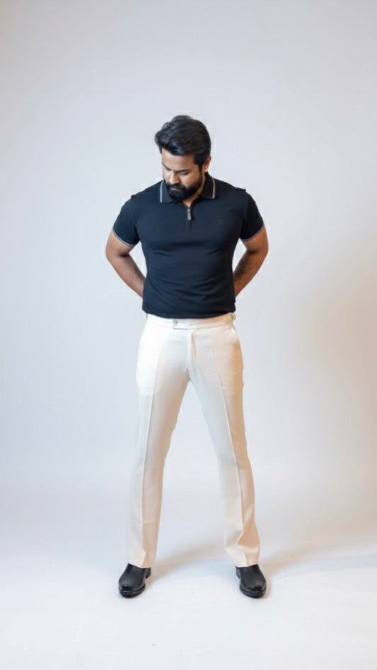 Classic Badge Wool Flannel Dress Trousers