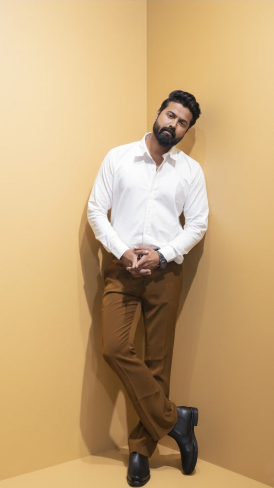 Olive Brown Tailored Dress Trousers